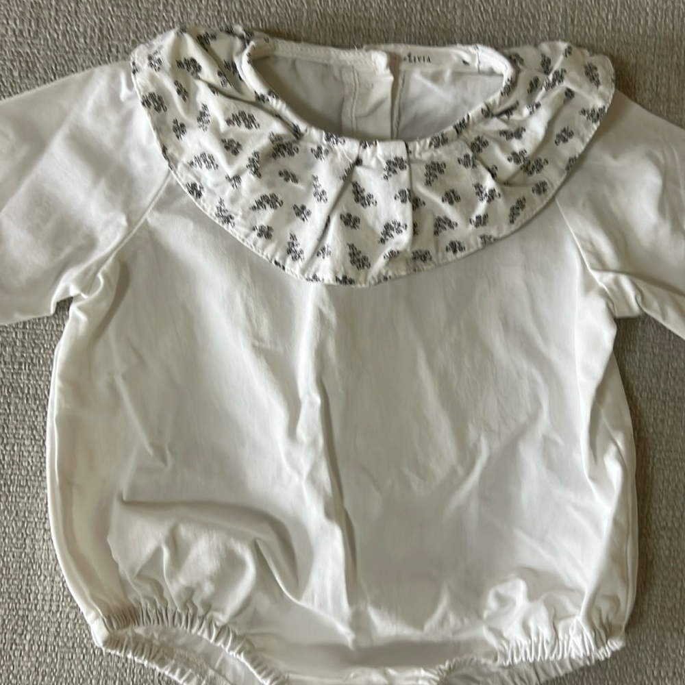 White poplin onesie